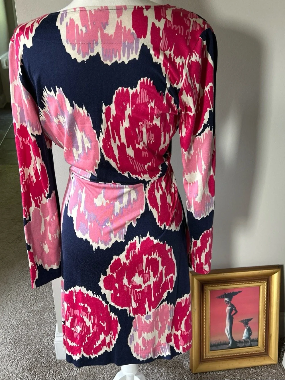 Lilly Pulitzer Pink & Navy Floral faux Wrap dress